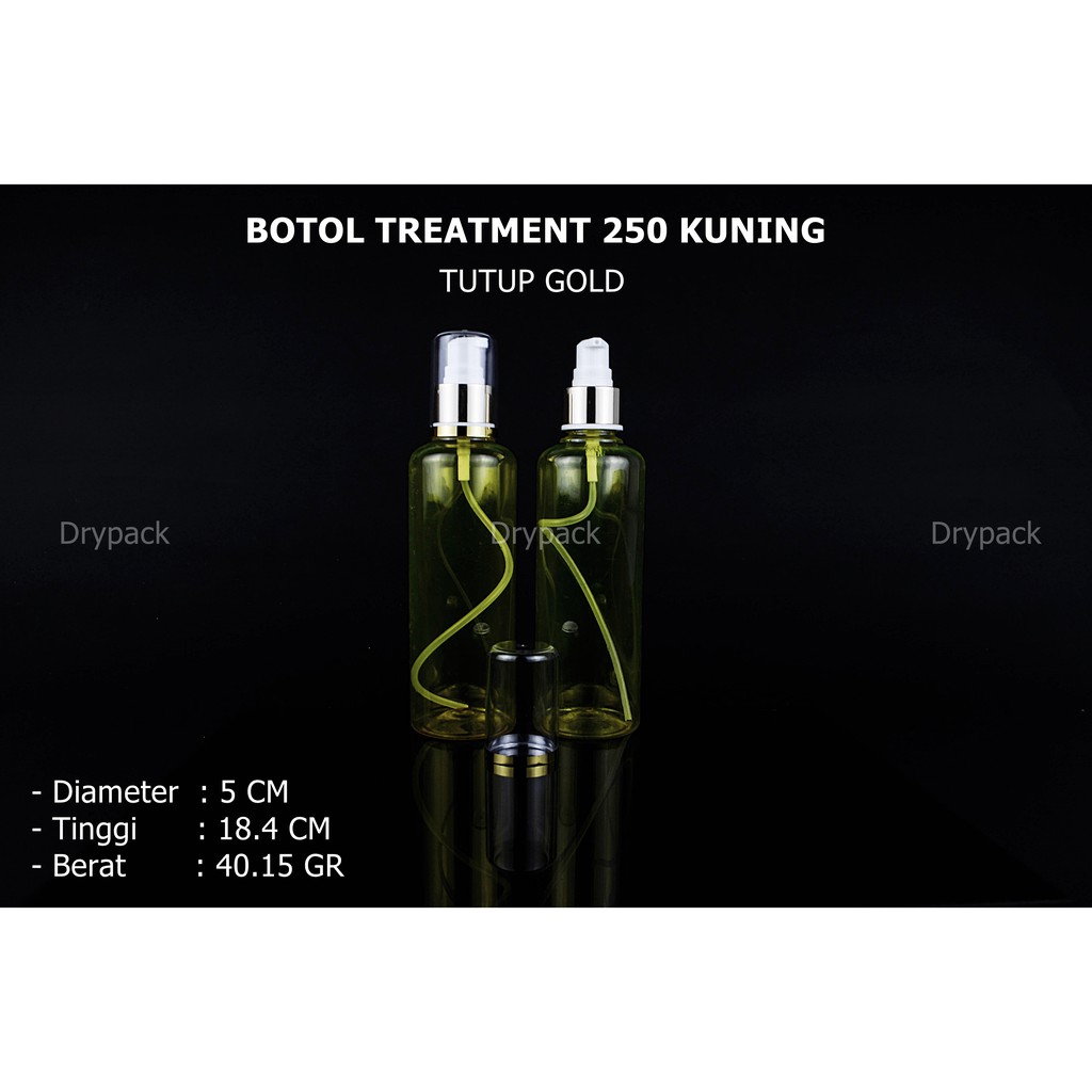 Botol Treatment 250 ml Kuning tutup Gold