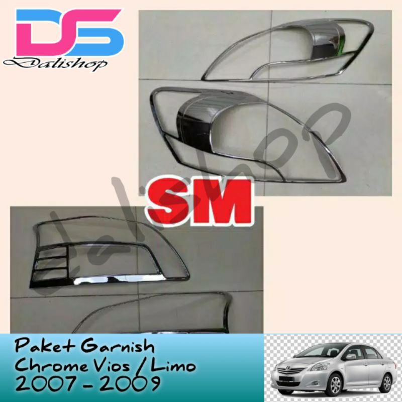 Paket Garnish Lampu Depan Belakang Vios / Limo Ex Taxi Th 2007-2009 Gen 2