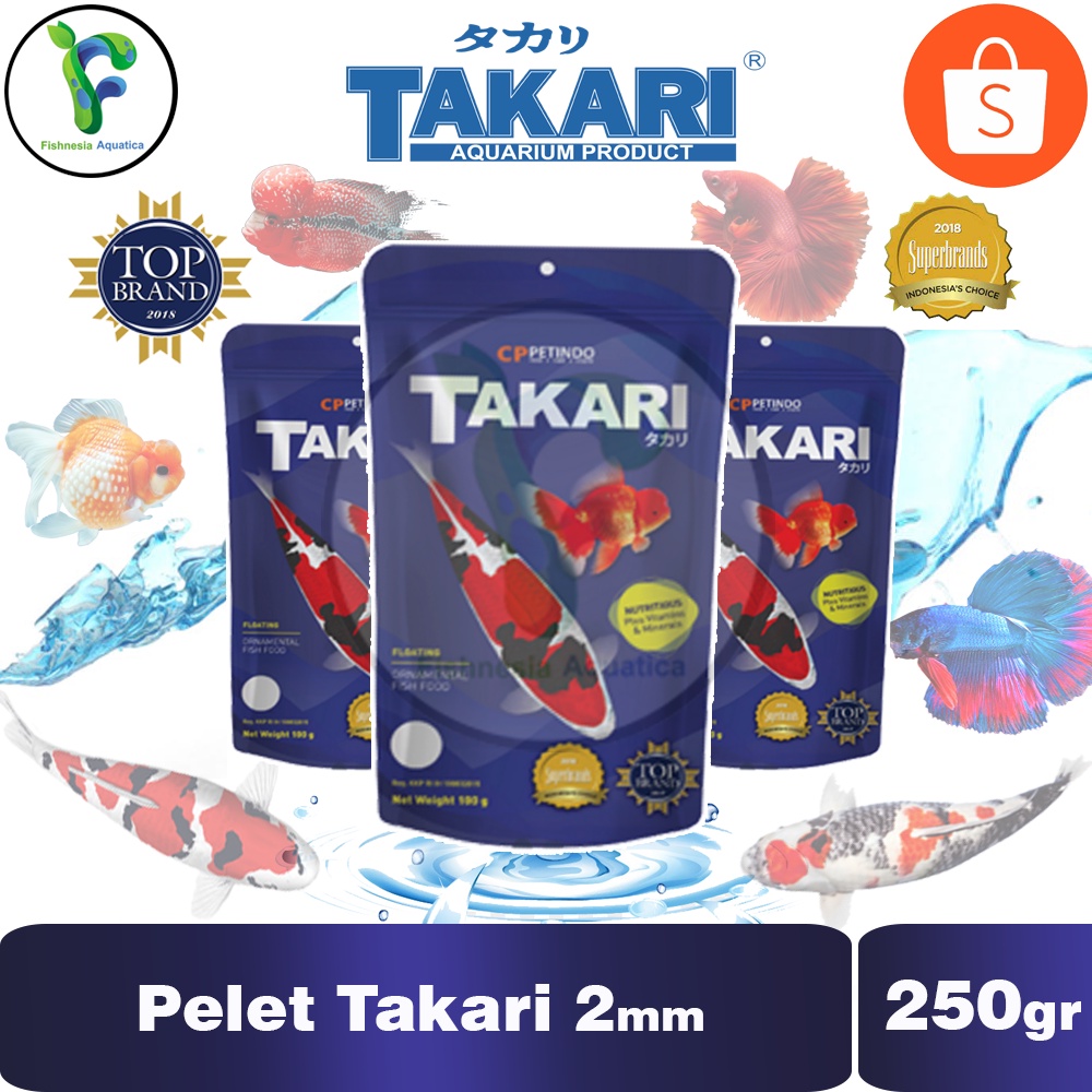 Takari 2mm 250gram/Pelet Takari 250gram/Makanan Ikan Takari 2mm 250gr