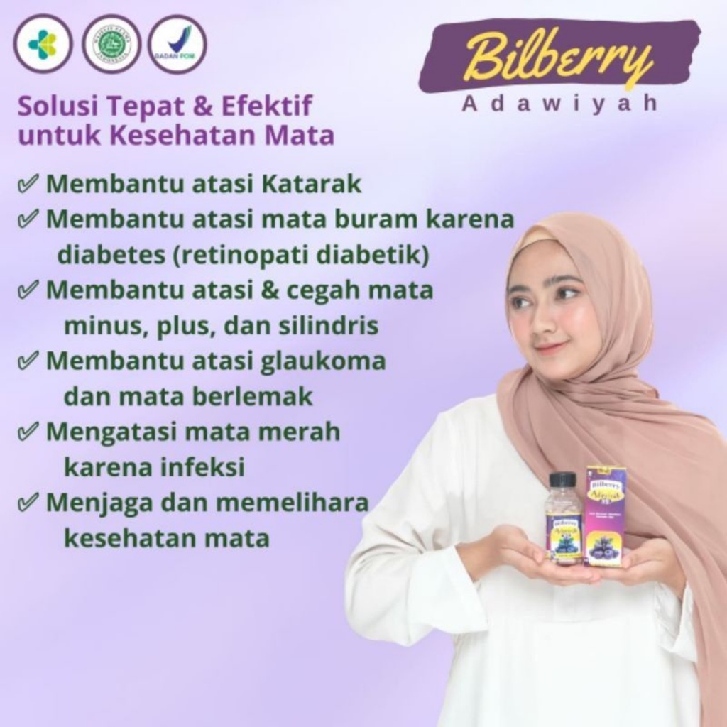 [ Agen Resmi ] Kapsul Bilberry Adawiyah 99 Obat Herbal Suplemen Mata Minus Katarak Silinder | Kapsul Bilbery Bilberi adwiyah Obat Sakit Mata Original BPOM