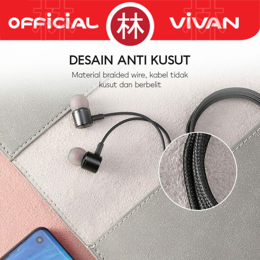 Vivan Q11S Wired Earphone In-ear Metal Bass Ergonomic Design