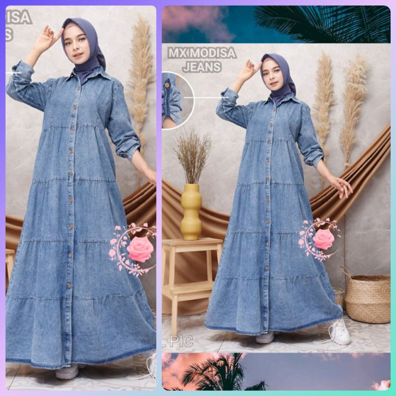 DRESS JEANS MURAH | DRESS JEANS WANITA MUSLIMAH GAMIS IMPORT SEXY | BUSUI | TERBARU | KOREA | DRESS 