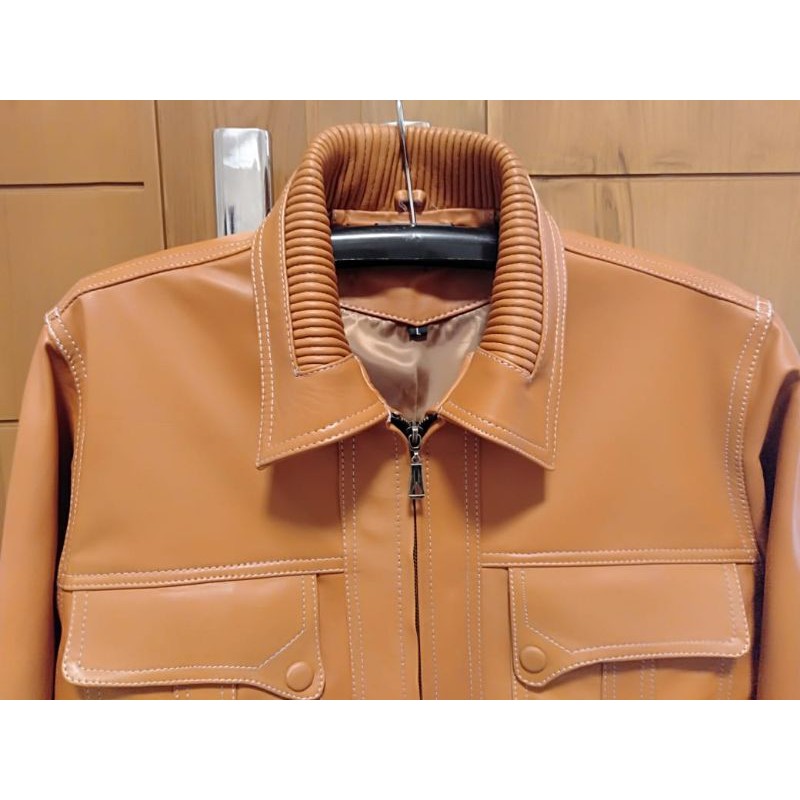 JAKET KULIT ASLI SAPI/MODEL KAMSAY KERAH KEMEJA/JAKET KEREN/JAKET ORIGINAL/GARANSI UANG KEMBALI/ORI