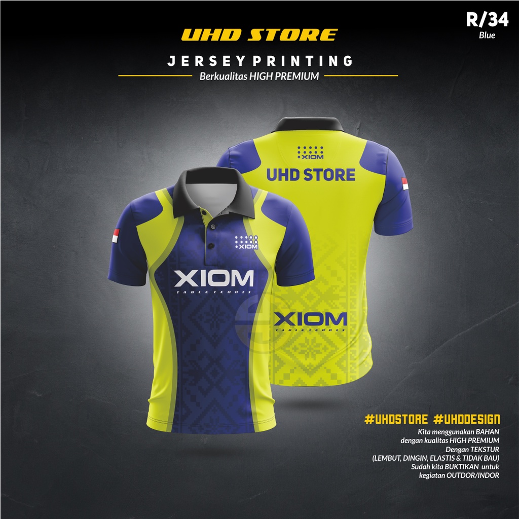 Baju Kaos Jersey Olahraga pingpong tenis mejaTERBARU +KERAH DAN KANCING