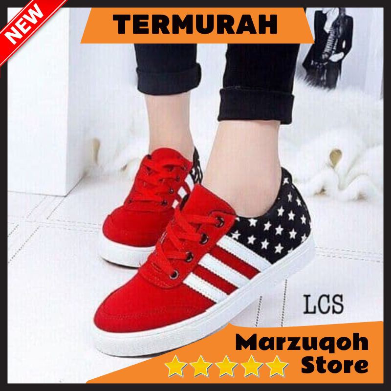 Sepatu | Sepatu Wanita | Sepatu Kets | Sepatu Kets Wanita | Sepatu Kets Wanita Motif Bintang SDS111