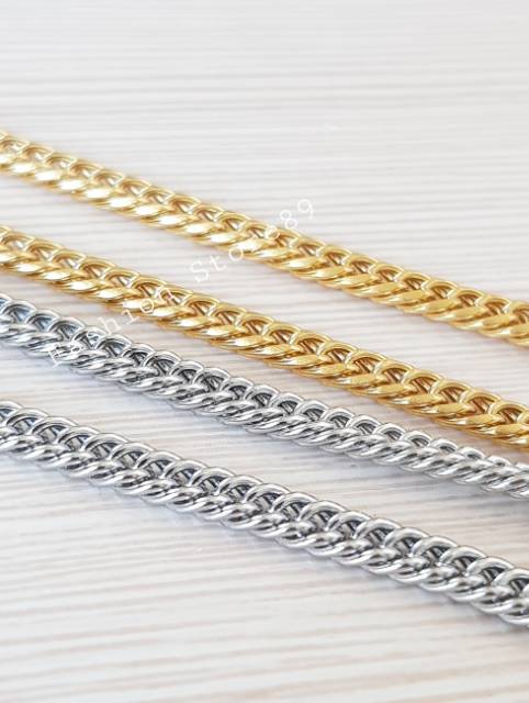 Kalung rantai gold white import titanium antikarat kalung wanita pria titanium antikarat