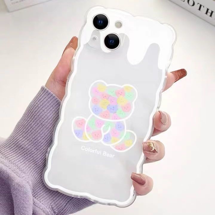 Soft Case Pelindung Transparan Motif Beruang Untuk Iphone 13 12 Pro Max 11 XS XR X 8 7 6 Plus Mini