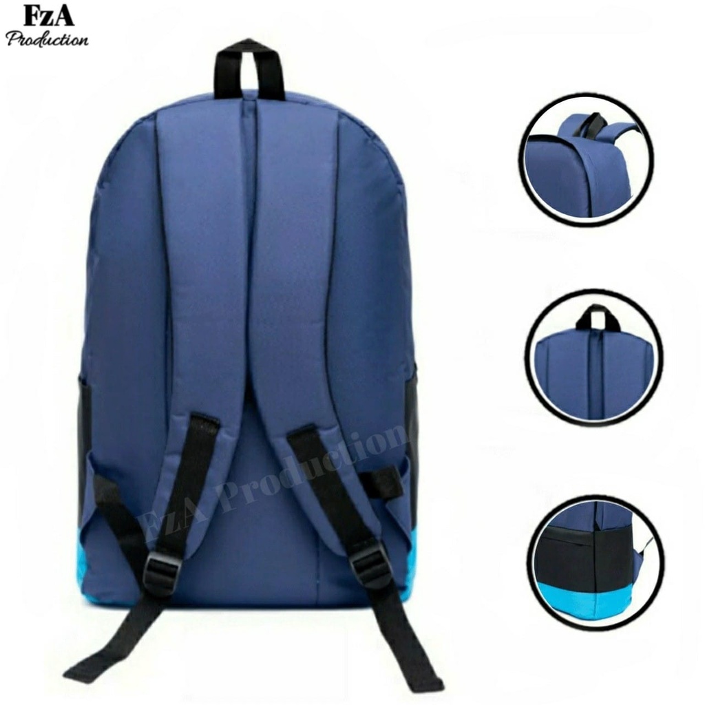 Tas Ransel Gendong Laptop Distro Sekolah Kuliah Pria Wanita Black Murah Original FzA BUY 1 GET 2