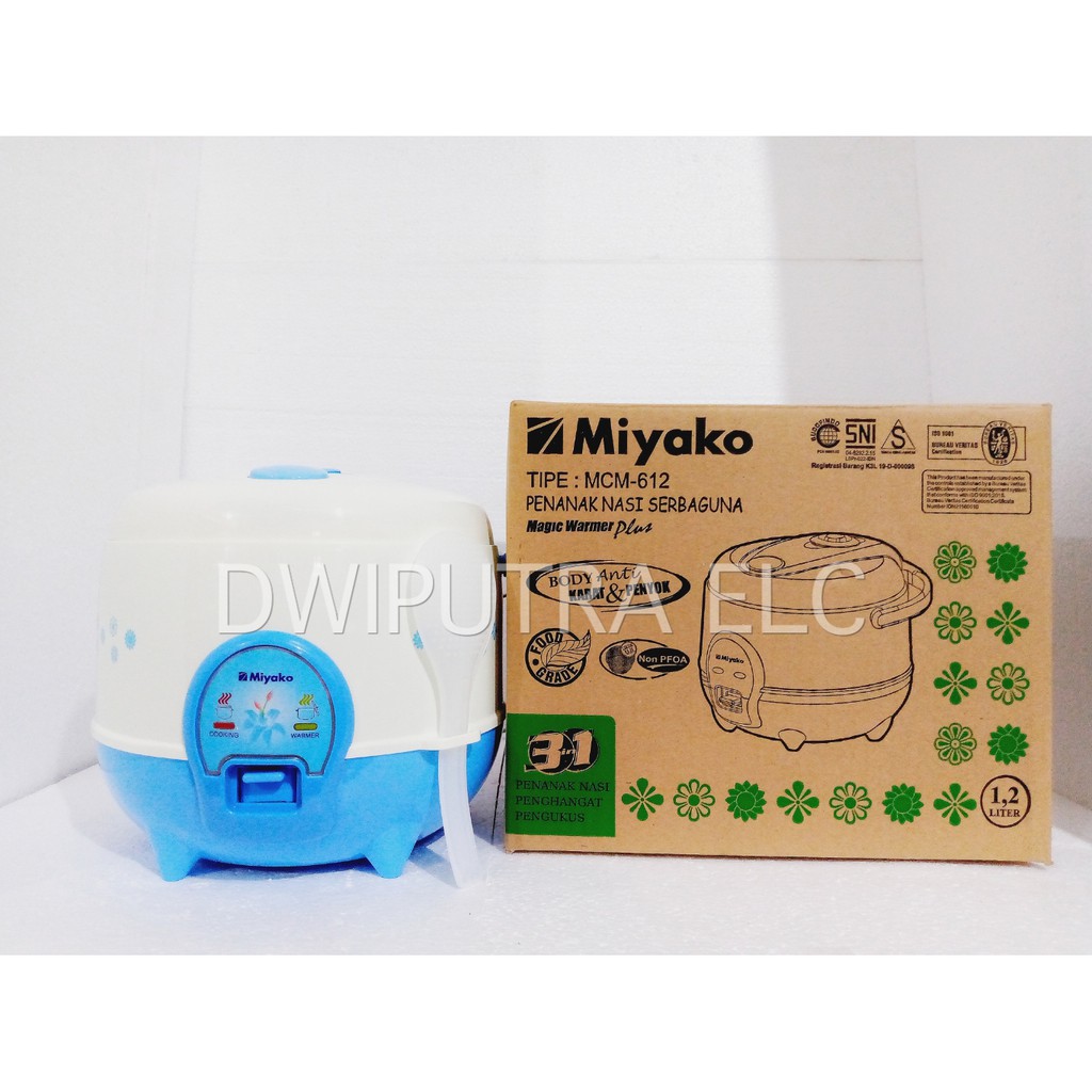 MAGIC COM MIYAKO 612 3 IN 1 ALUMINIUM PAN ANTI LENGKET SPRAY SOFT TOUCH