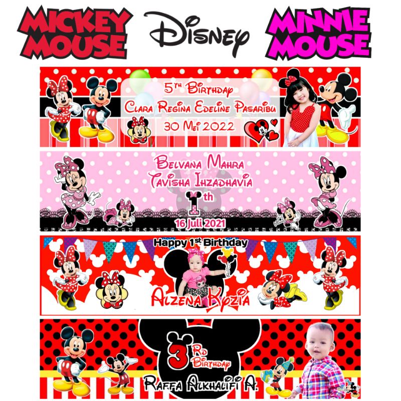 

Label snack tema Mickey Minnie Mouse Free Plastik