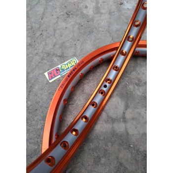 Promo ring velg pelek takasago excel asia two tone 2tone 2 tone orange oranye sandblast ring 17 1.20