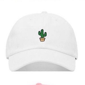 Topi baseball kaktus cream-Kaktus pot putih