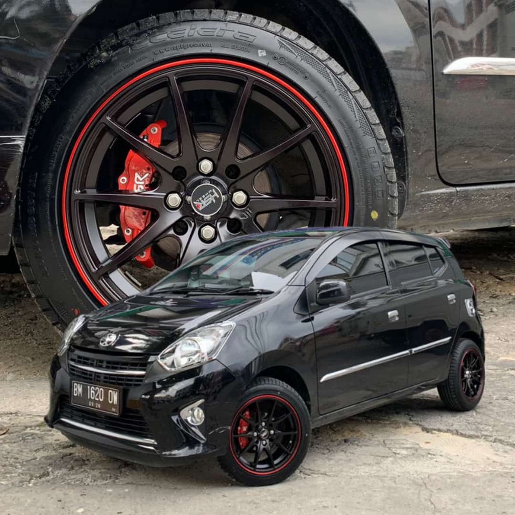 PAKETAN VELG RACING HSR DAN BAN UNTUK MOBIL AGYA ALYA BRIO DLL