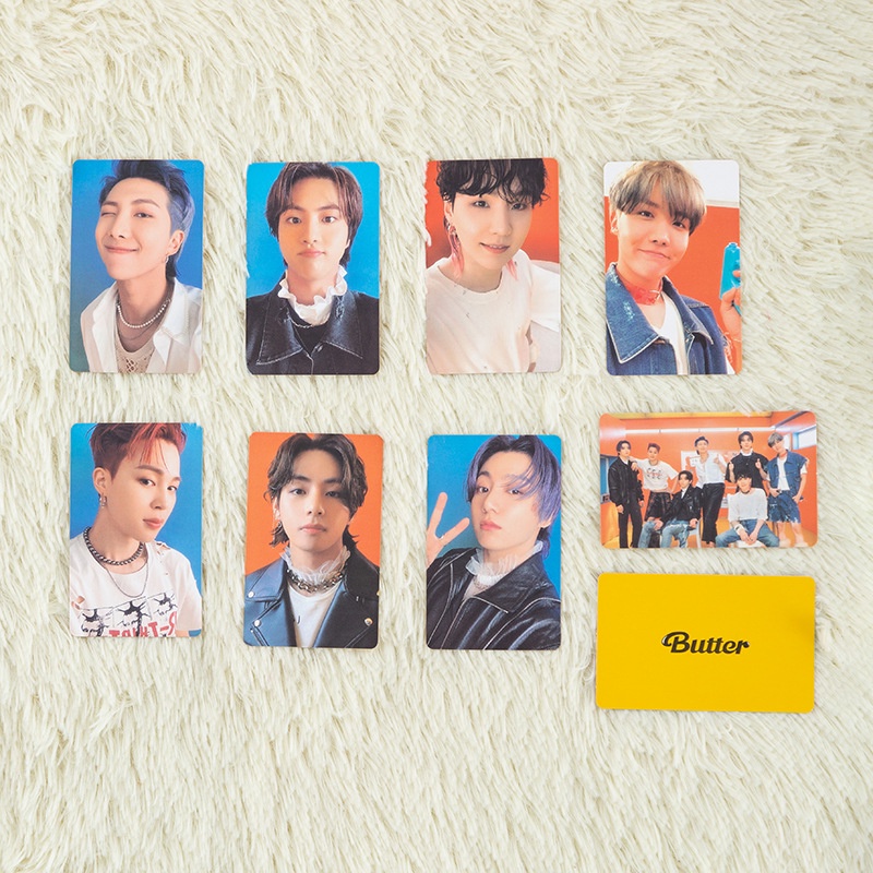 Kpop BTS Butter Album Krim Peaches Ver. Stiker Strip Kartu Foto Lipat Untuk Koleksi ARMY