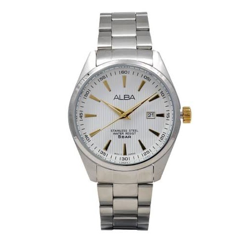 Alba AG8385X1 Jam Tangan Pria Original AG8385 Cowok Klasik Classic Strap Stainless Steel