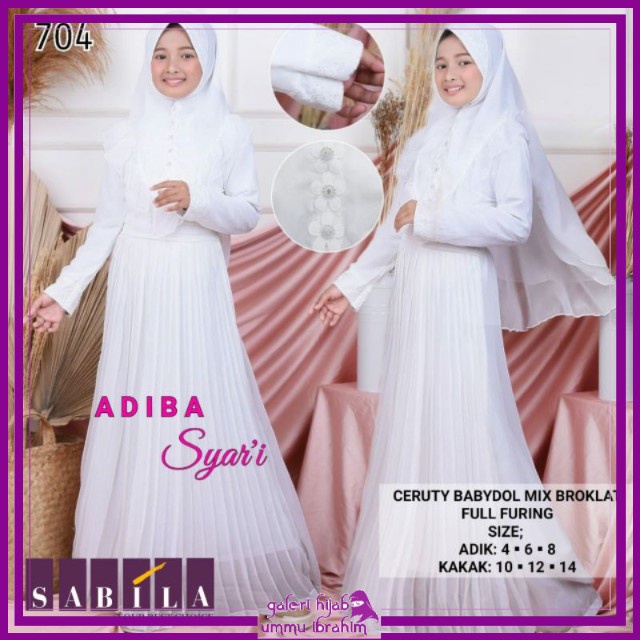 GHUI ~ WHITE SERIES KIDS PREMIUM | GAMIS ANAK CERUTY KATUN MOSCREPE PUTIH POLOS DAN MIX BRUKAT / DRE