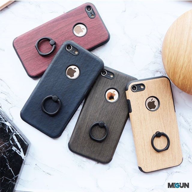 Wooden Ring Case ( Case + iRing ) - Soft Case - for iphone