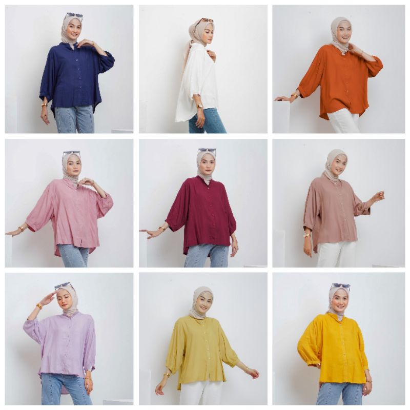SORAYA BLOUSE WANITA RAYON TWILL / Kemeja Twill / Sofwa Top