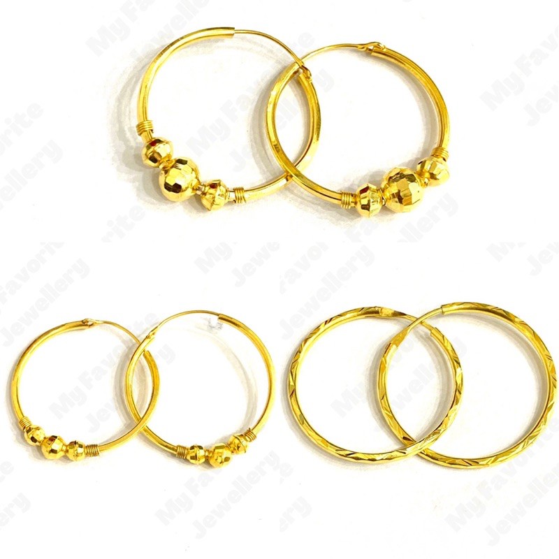 Anting Gipsy 1.5gr dan 2gr Anting Emas Asli Kadar 700