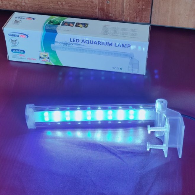 SAKKAI PRO LED-9watt CRYSTAL Jepit Gantung Nyala 3 mode Lampu Aquarium Aquascape