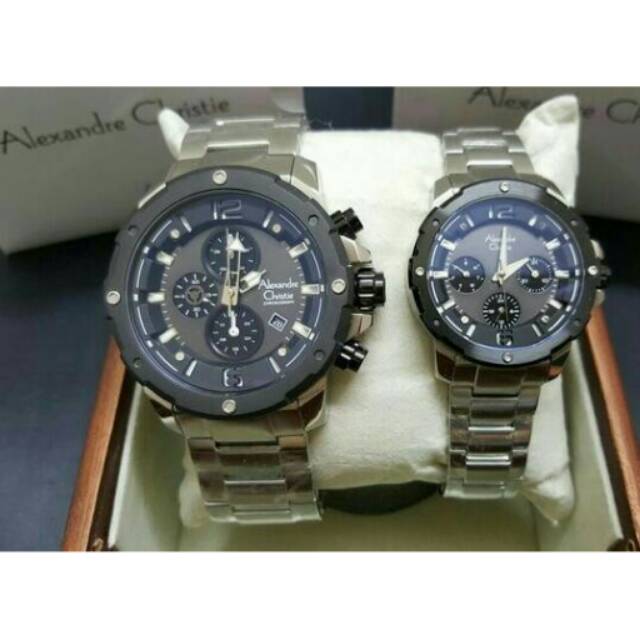 jam tangan alexandre christie couple silver ac6410