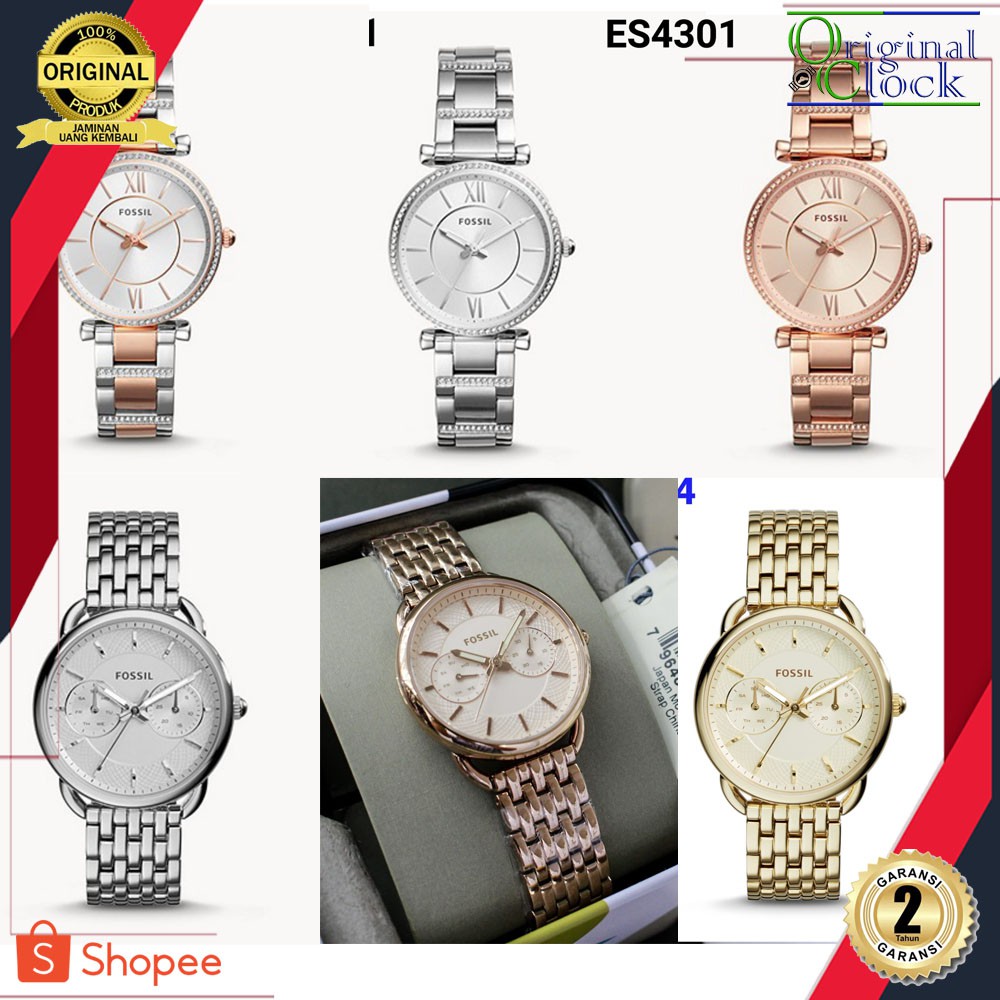 JAM TANGAN PRIA WANITA | RANTAI | KULIT | KARET | MURAH | WANITA F0*SIL ES4341/ES4342/ES4301/ES3713/