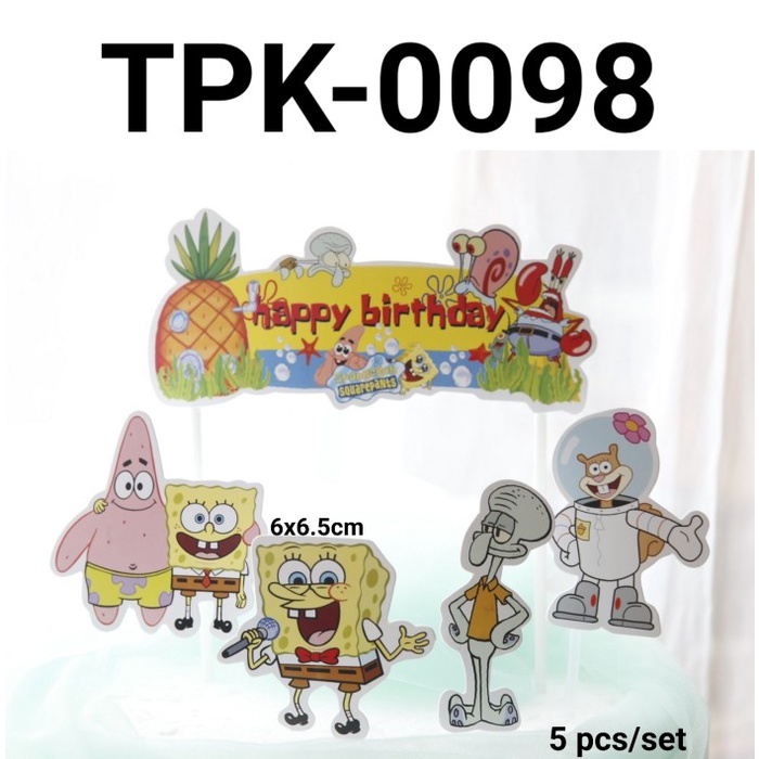 

TPK-0098 CAKE TOPPER HIASAN KUE CUPCAKE KERTAS SPONGEBOB PATRICK TERBARU