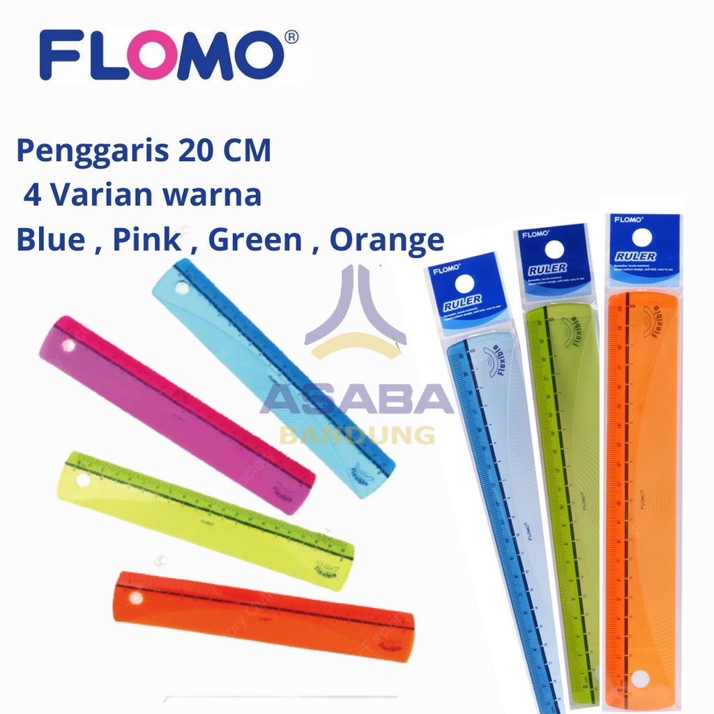 

Asaba Bandung - FLOMO Penggaris 20 cm / Ruler Warna