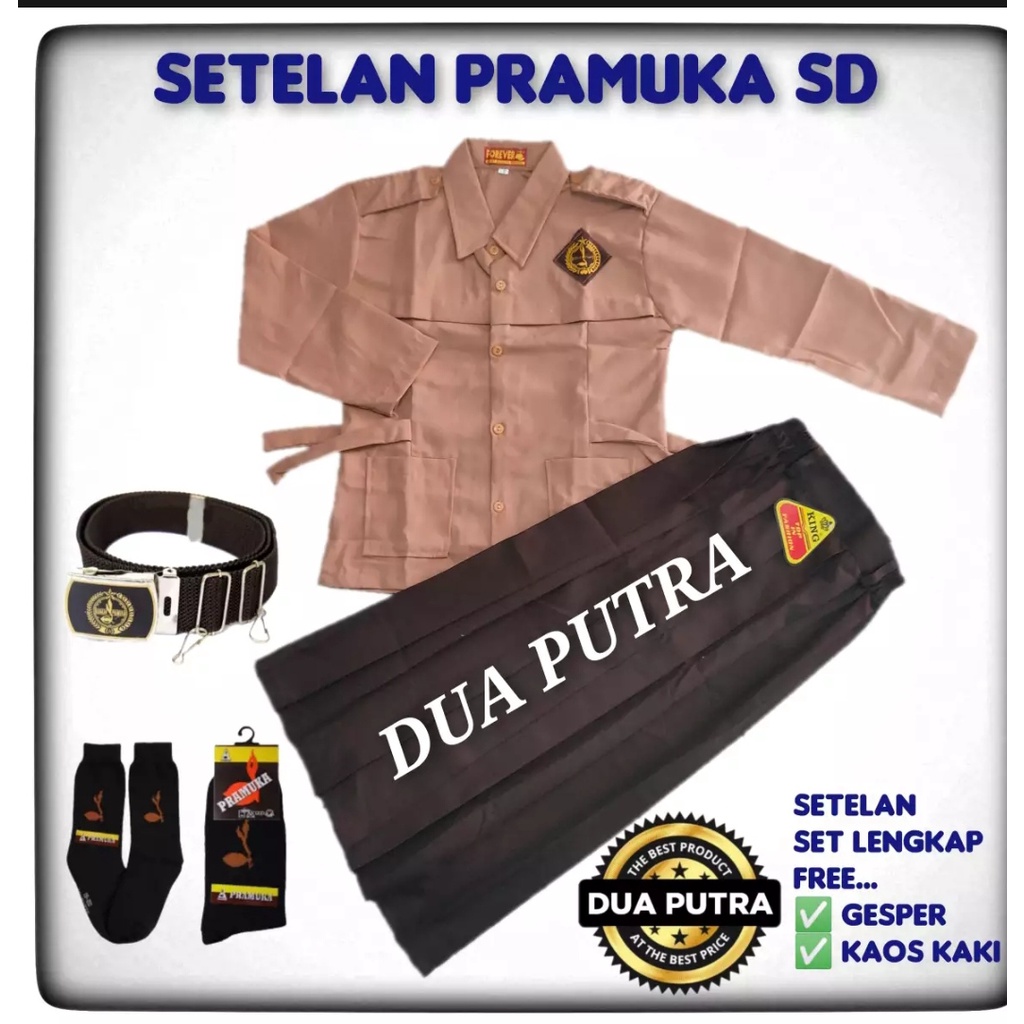 SERAGAM SEKOLAH SD SETELAN PRAMUKA SD PEREMPUAN LENGAN PANJANG KLS 1-6
