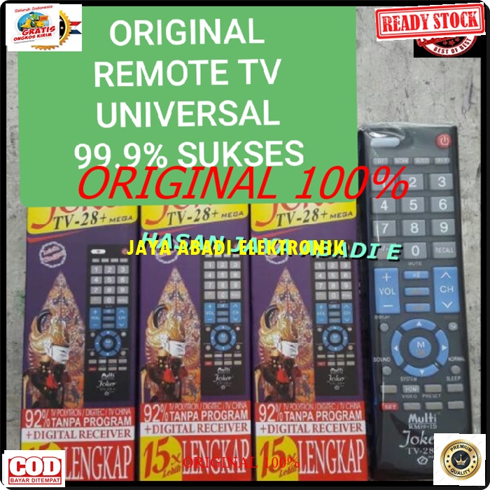 G288 JOKER REMOTE KONTROL TELEVISI BISAA UNTUK SEGALA JENIS TV TABUNG LED DAN BISA UNTUK DIJADIKAN RECEIVER PARABOLA JUGA DLL ELEKTRONIK PRAKTIS DAN MUDAH DIGUNAKAN DAN DI SETTING PAKAI BATERAI AA HARGA TERJANGKAU