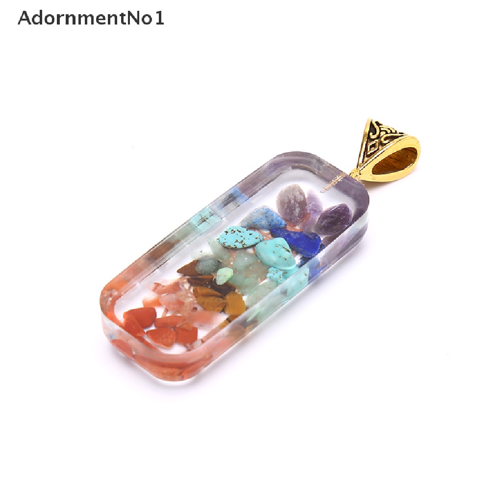 (AdornmentNo1) 1pc Kalung Tali Liontin 7Chakra Orgonit Resin Handmade Untuk Penyembuhan Energi