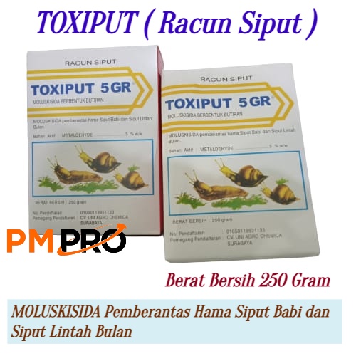 Obat Racun Siput  Sawah Atau  Keong Moluskisida Toxiput 5 GR Kemasan 250 Gram