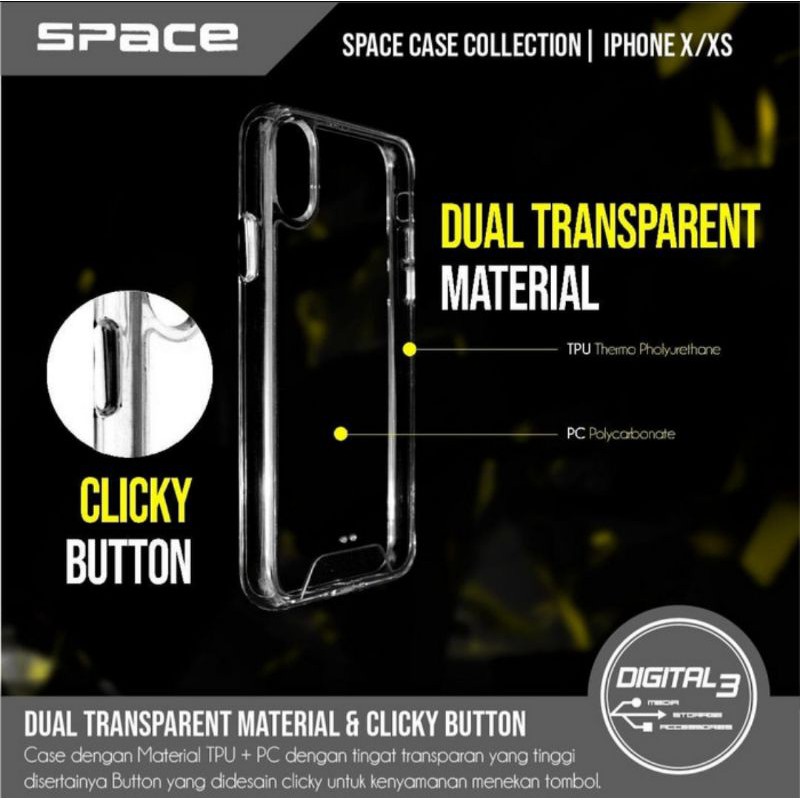 Military Case Space Iphone Xs Max Clear Casing Cover - UA