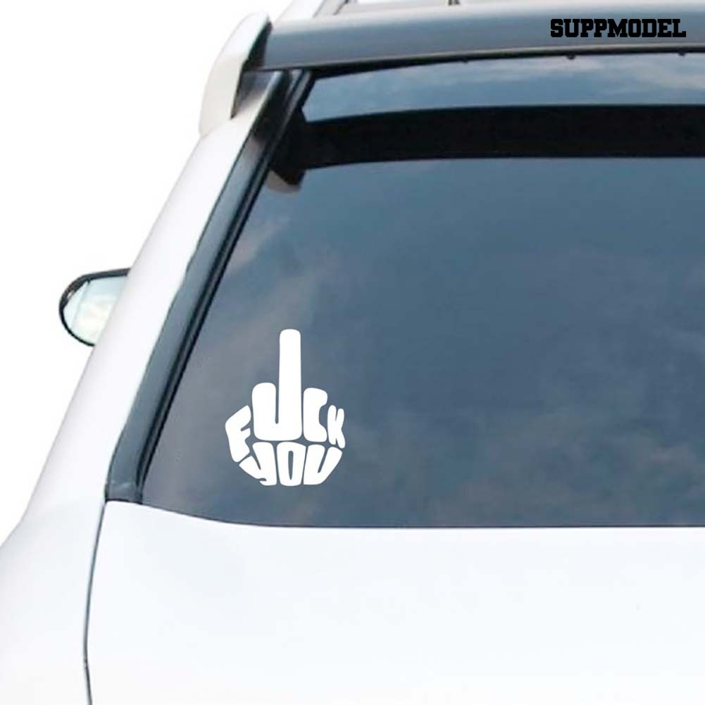 Stiker Reflektif Motif Gambar Jari Tengah Tulisan Fuck You Untuk Mobil