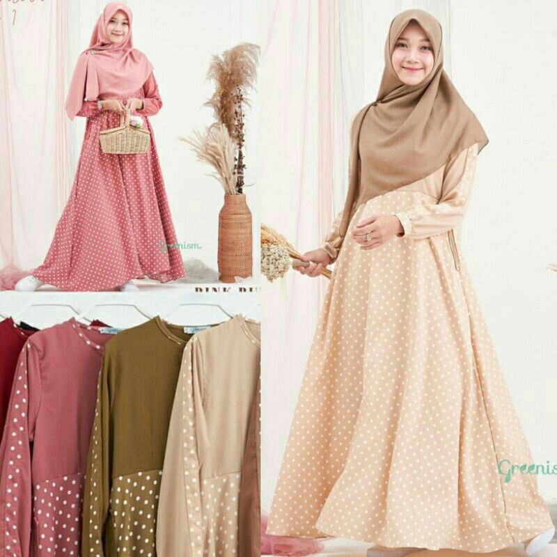 Gamis polkadot merk GREENISM