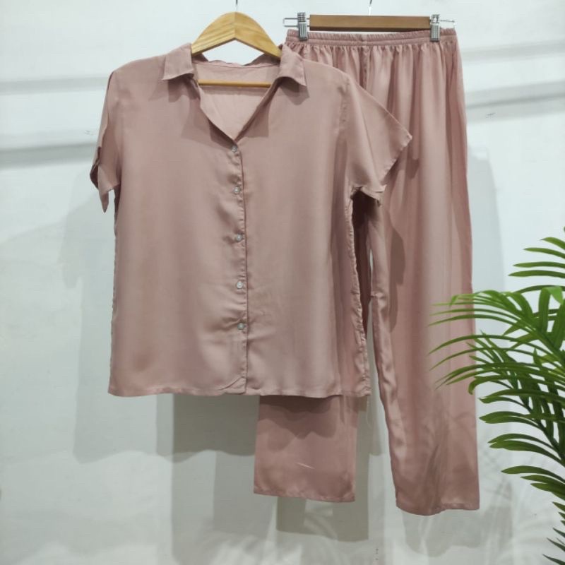 PIYAMA KANCING POLOS | PIYAMA RAYON POLOS-KCPD SALEM MUDA