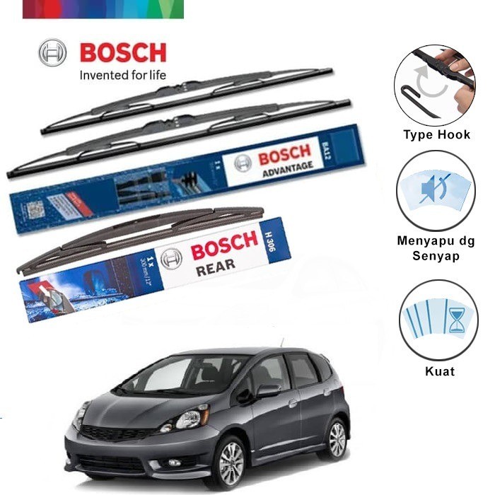 Wiper Depan Belakang Honda Fit BOSCH ADVANTAGE