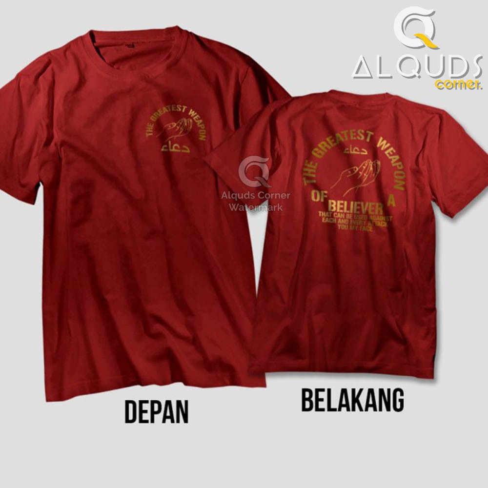 Kaos Santri Muslim Premium DOA GREATEST WEAPON / Baju Distro Dakwah Islami Sahabat Nabi / 3490-8