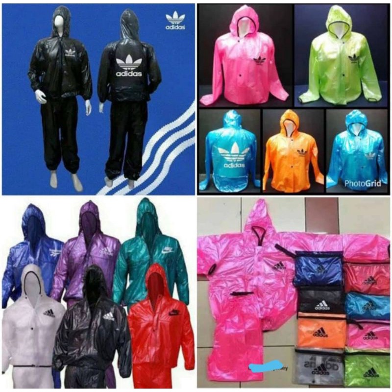 (PROMO) Jas Hujan Adidas /Jas Hujan Setelan Dewasa / Jas Hujan Atas dan Bawah / Jas Hujan Murah