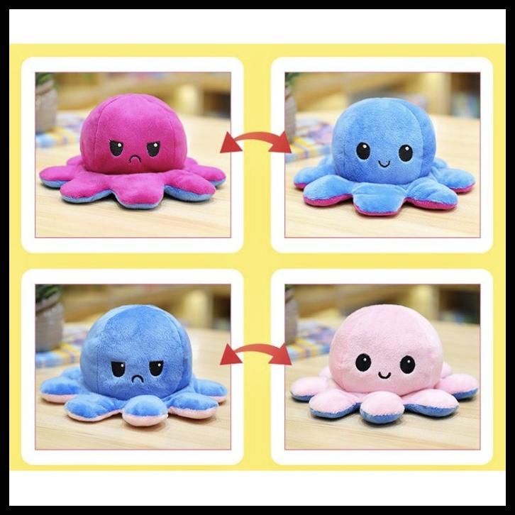 Boneka Octopus Dua Sisi/ Boneka Gurita Mood Bolak Balik/ Boneka Tiktok