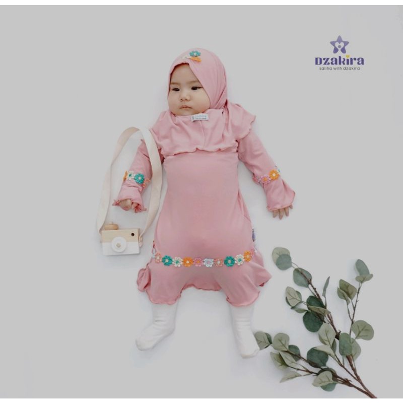 Gamis bayi perempuan syar'i pelangi 0 6 bulan - 6 12 bulan