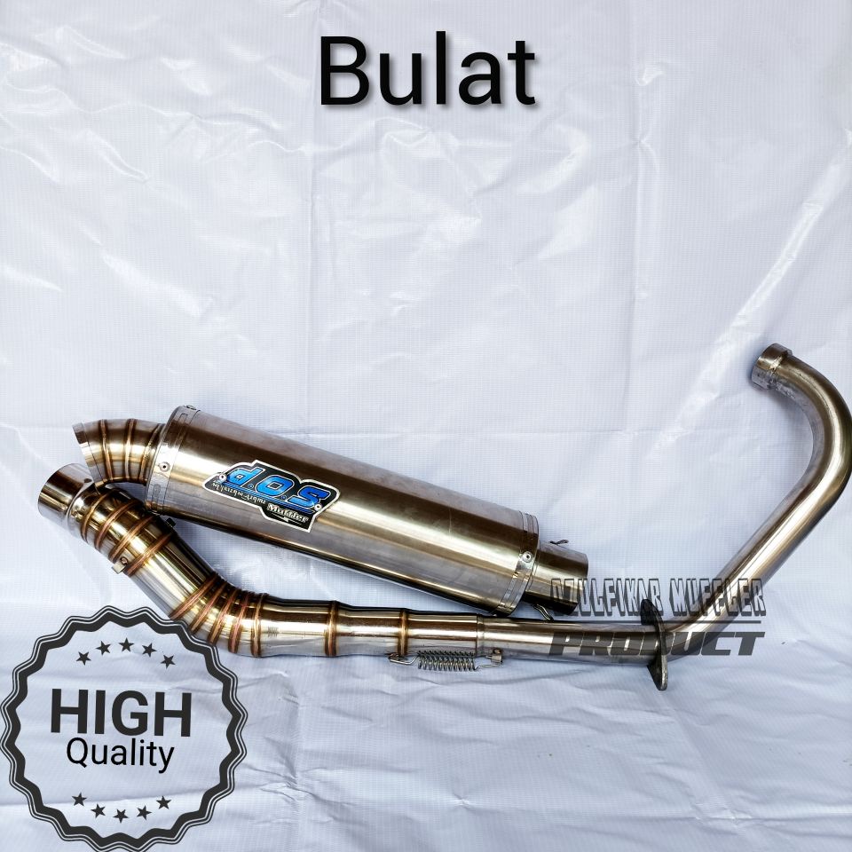 knalpot DOS muffler racing stainless cb glpro megapro tiger vixion satria fu dll-bulat