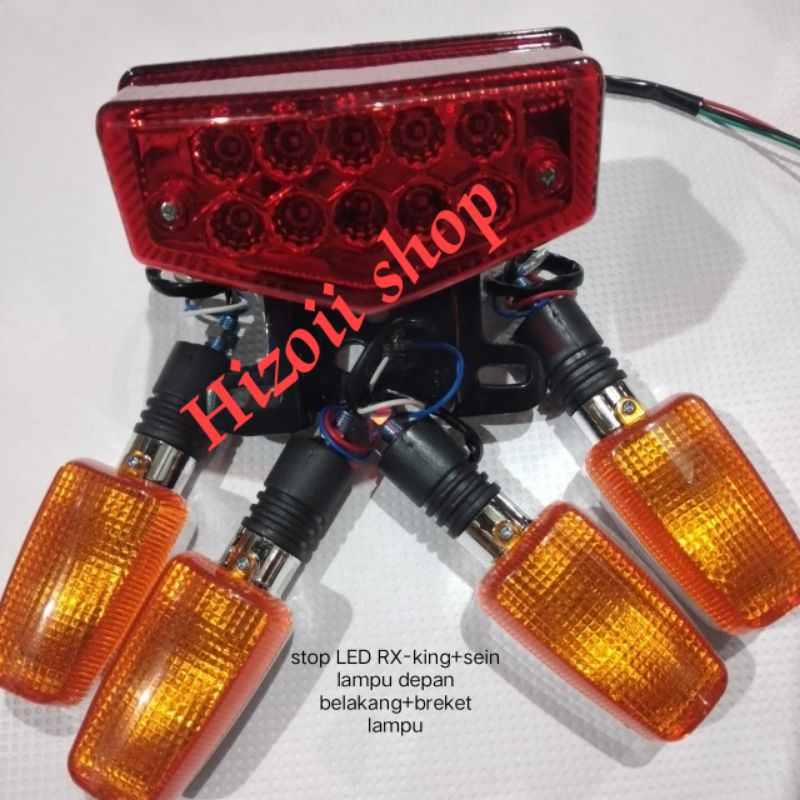 satu set lampu stop lampu belakang LED RX-king+sein depan belakang+breket lampu kodok/breket lampu/p