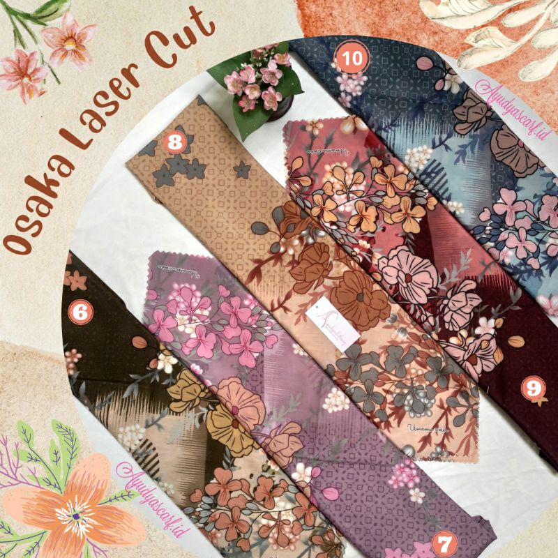 UMAMA Hijab voal segiempat kerudung motif umama osaka laser cut