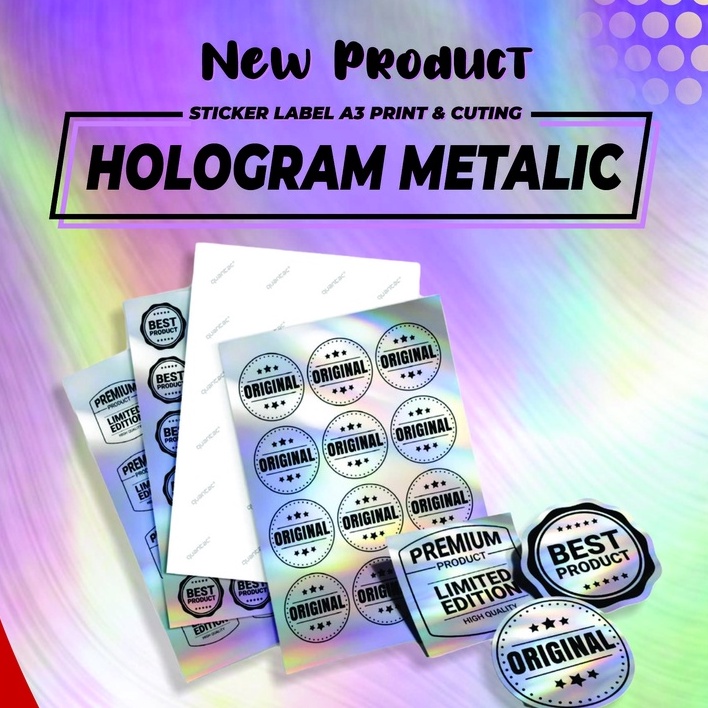 

Stiker Label Hologram UKURAN A3, ANTI AIR, ANTI GORES DAN TIDAK MUDAH SOBEK KISSCUT/SUDAH TERPOTONG