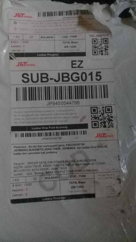 Batik Couple Tunik Kemeja Panjang