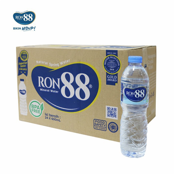 RON88 AIR MINERAL 600ML 1 DUS ISI 24 BOTOL