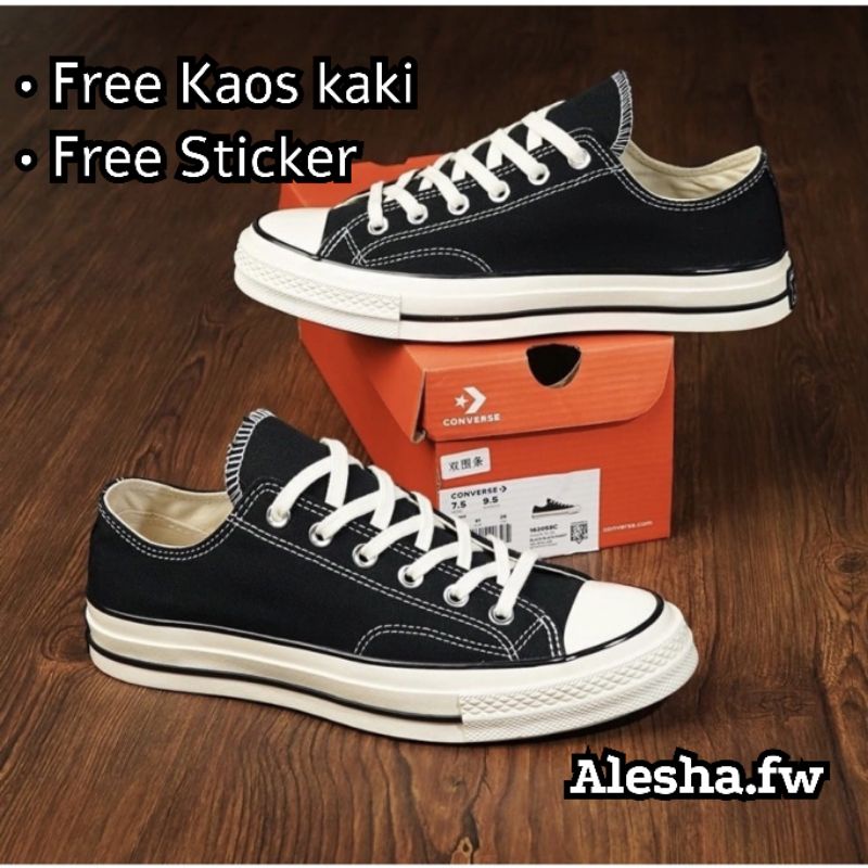 Sepatu Converse 70s OX Black / Converse 70's Low Hitam Premium BNIB / Converse Sekolah Termurah / Converse Terlaris /Sepatu Sekolah Hitam Putih