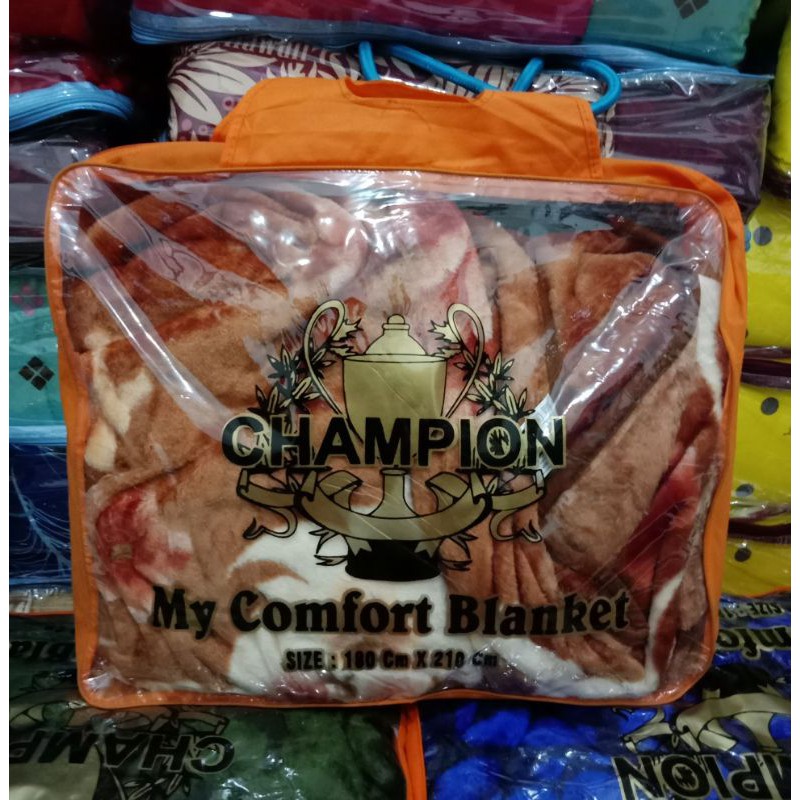 Selimut Champion Semi Jumbo Ukuran 180x210 cm Panel Halus Dan Tebal Kualitas Premium