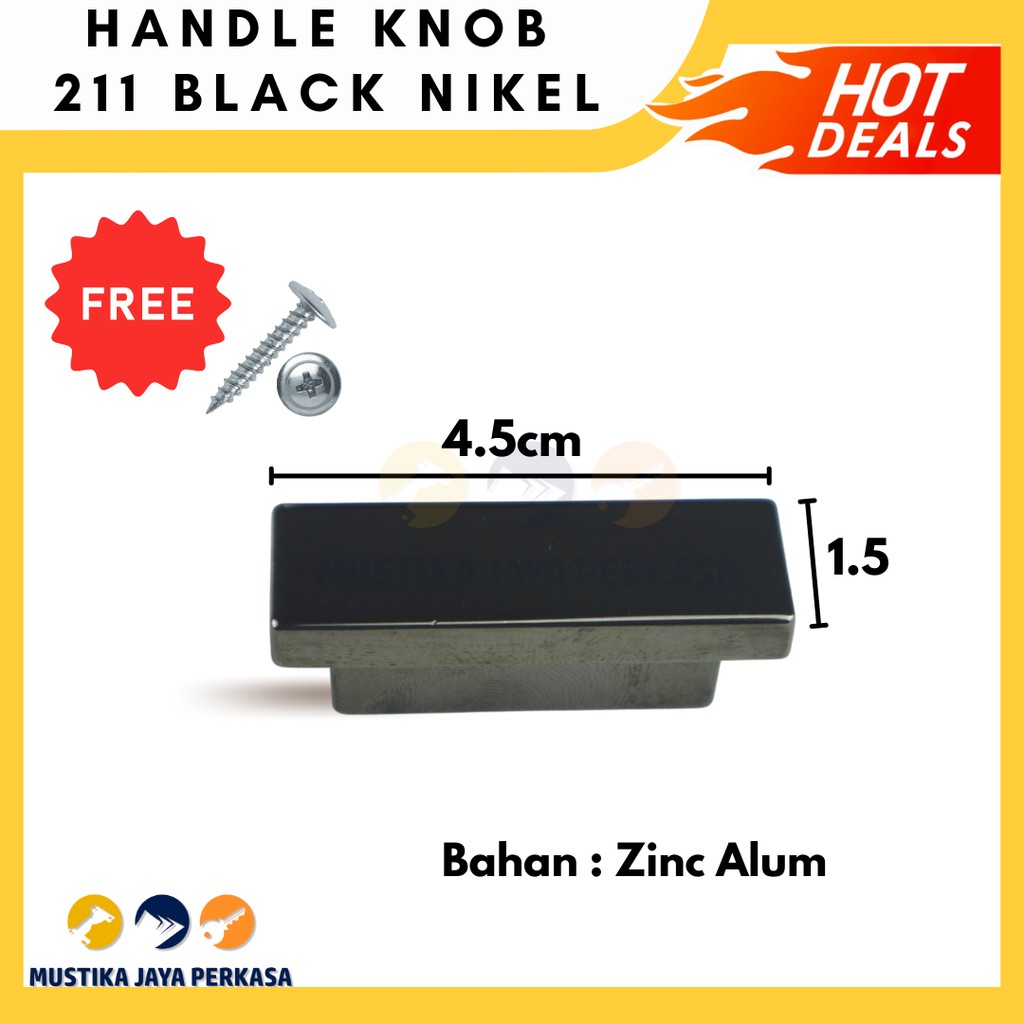 Handle Knob Handel Pegangan Tarikan Gagang Lemari Laci Besi Stainless